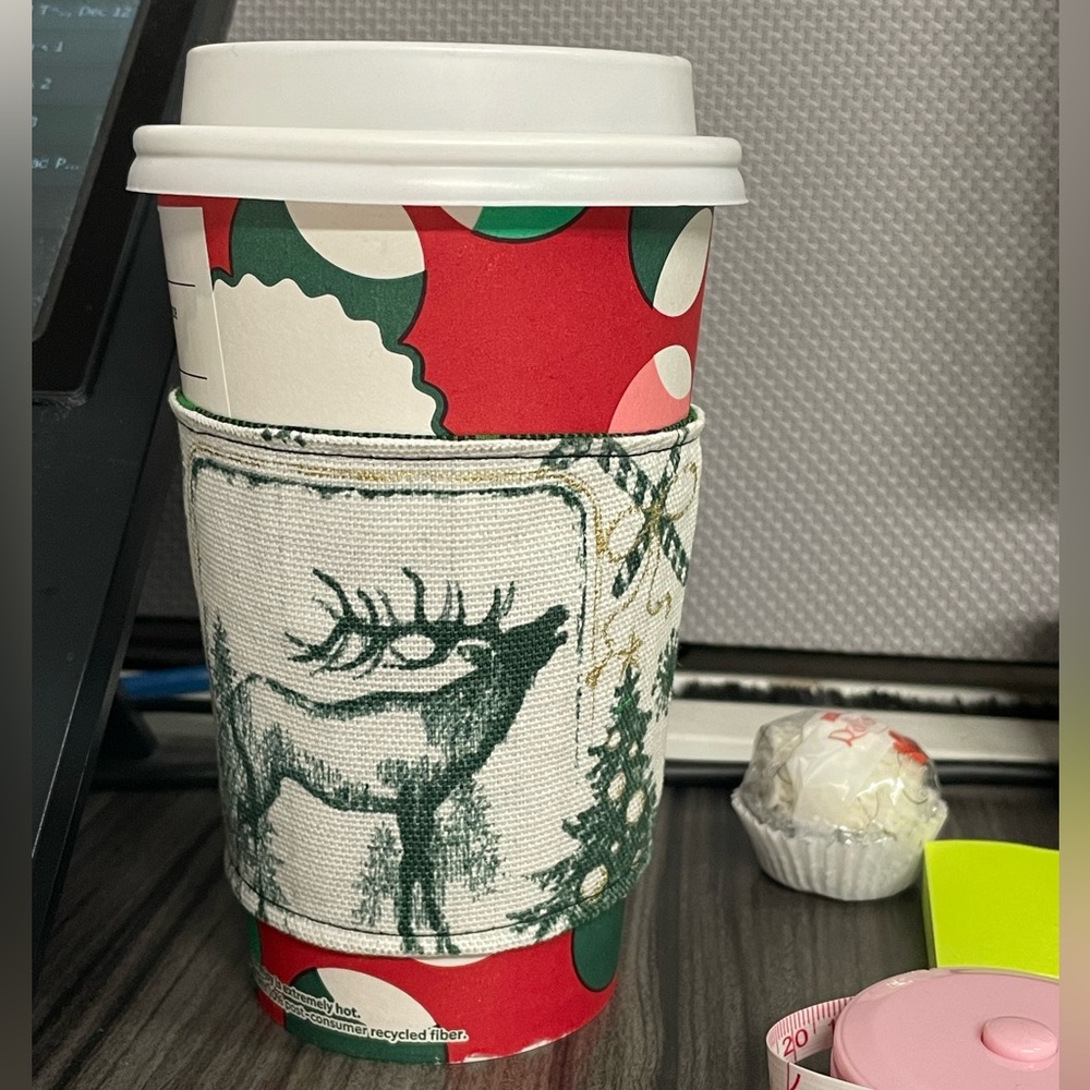 Christmas Coffee Cup Cozies - Reversible